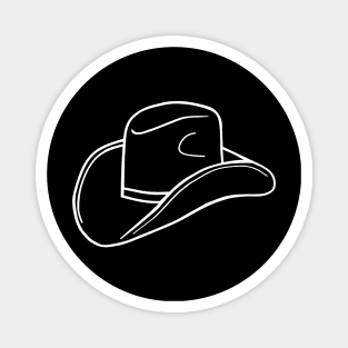 Cowboy Hat Minimal White Western Art Magnet